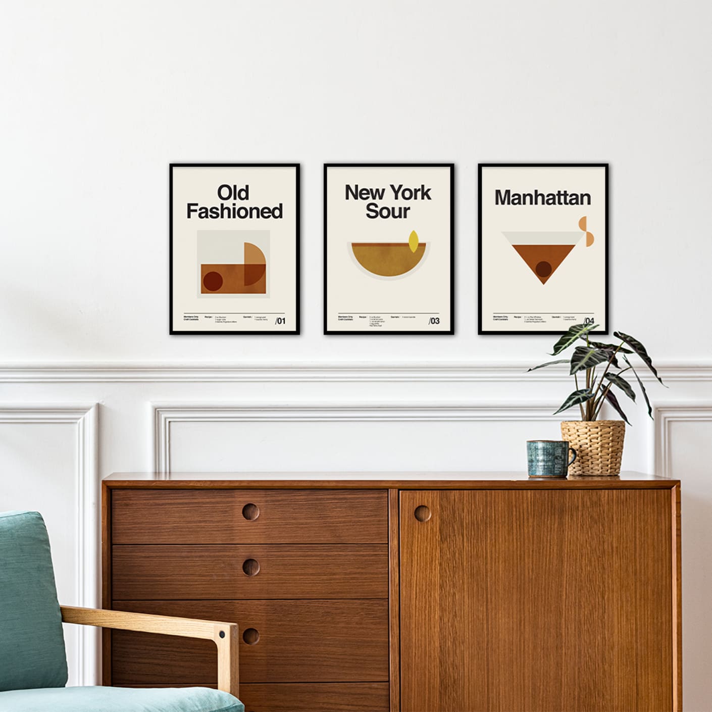 Sandgrain Studio Whiskey Trio Poster Set Bespoke Post